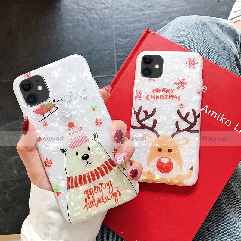 Silicone Candy Rubber Gel Christmas Pattern Soft Case Cover for Apple iPhone 11