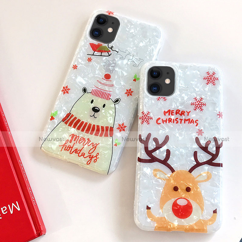 Silicone Candy Rubber Gel Christmas Pattern Soft Case Cover for Apple iPhone 11