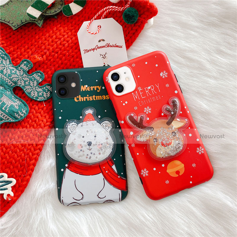 Silicone Candy Rubber Gel Christmas Pattern Soft Case Cover for Apple iPhone 12