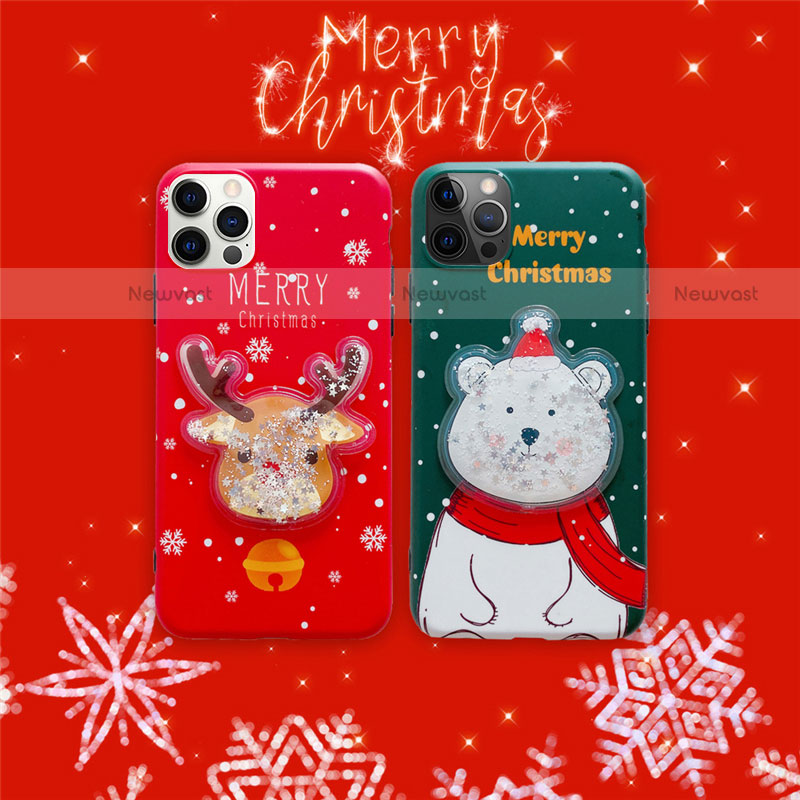 Silicone Candy Rubber Gel Christmas Pattern Soft Case Cover for Apple iPhone 12 Pro