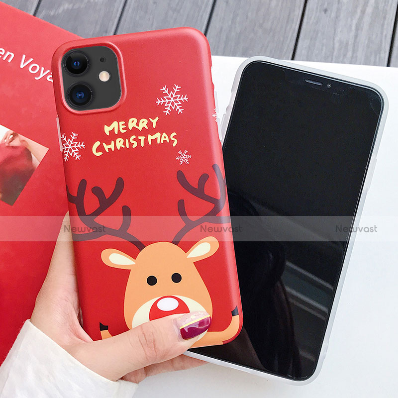 Silicone Candy Rubber Gel Christmas Pattern Soft Case Cover S01 for Apple iPhone 11