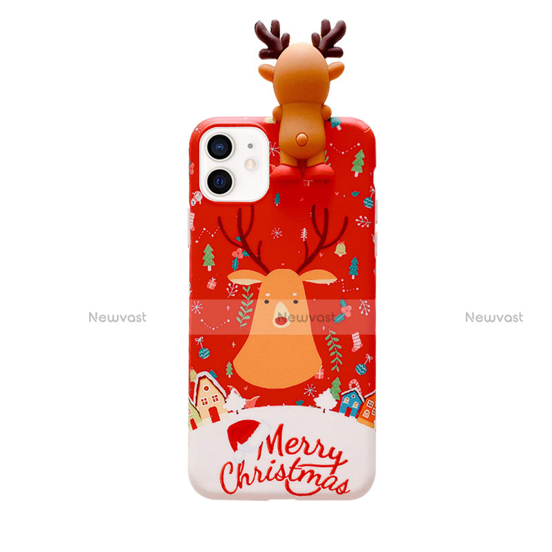 Silicone Candy Rubber Gel Christmas Pattern Soft Case Cover S01 for Apple iPhone 12