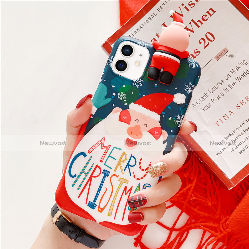 Silicone Candy Rubber Gel Christmas Pattern Soft Case Cover S01 for Apple iPhone 12 Mini