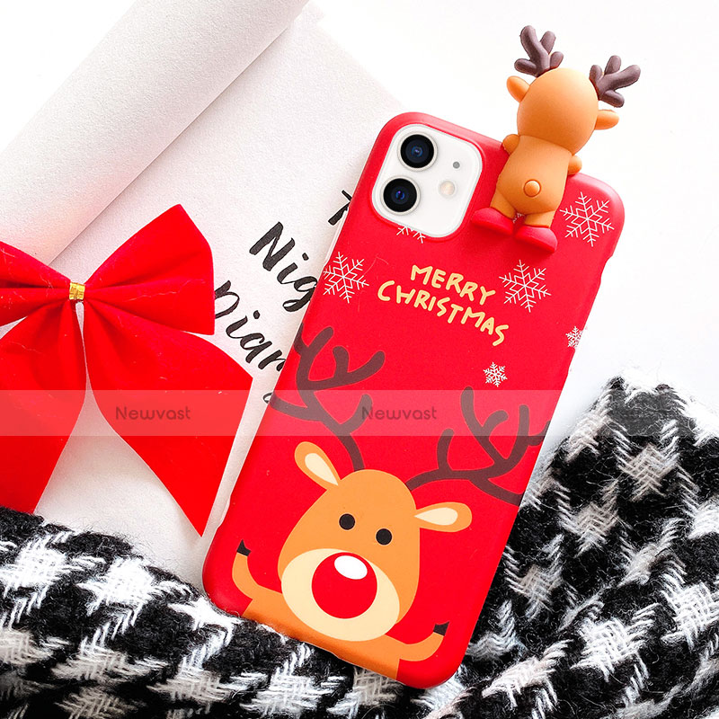 Silicone Candy Rubber Gel Christmas Pattern Soft Case Cover S02 for Apple iPhone 12