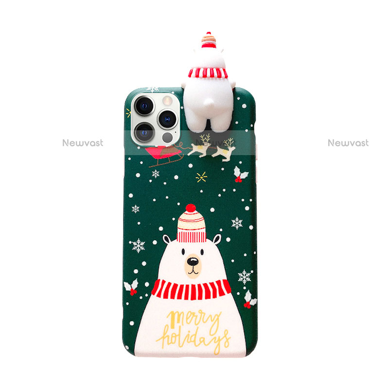 Silicone Candy Rubber Gel Christmas Pattern Soft Case Cover S02 for Apple iPhone 12 Pro