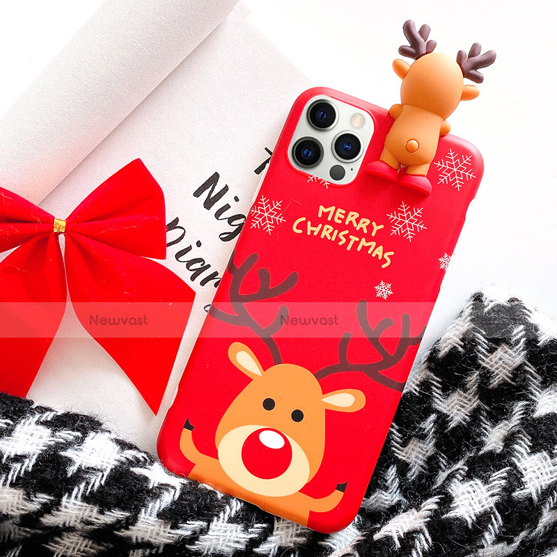 Silicone Candy Rubber Gel Christmas Pattern Soft Case Cover S02 for Apple iPhone 12 Pro Max