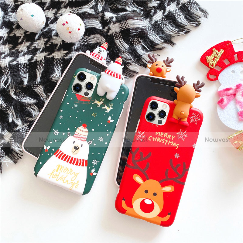 Silicone Candy Rubber Gel Christmas Pattern Soft Case Cover S02 for Apple iPhone 12 Pro Max