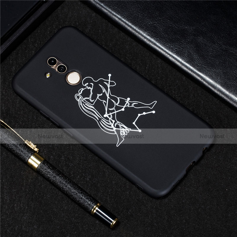 Silicone Candy Rubber Gel Constellation Soft Case Cover S01 for Huawei Mate 20 Lite Black