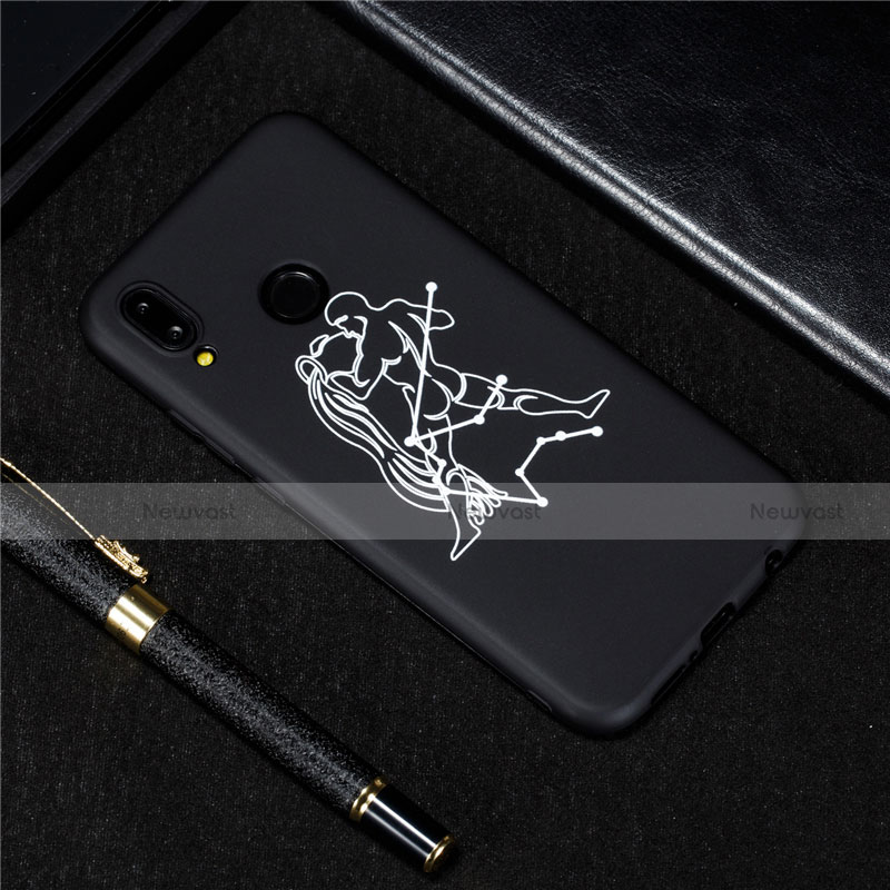 Silicone Candy Rubber Gel Constellation Soft Case Cover S01 for Huawei P20 Lite Black