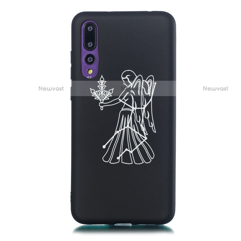 Silicone Candy Rubber Gel Constellation Soft Case Cover S01 for Huawei P20 Pro Black