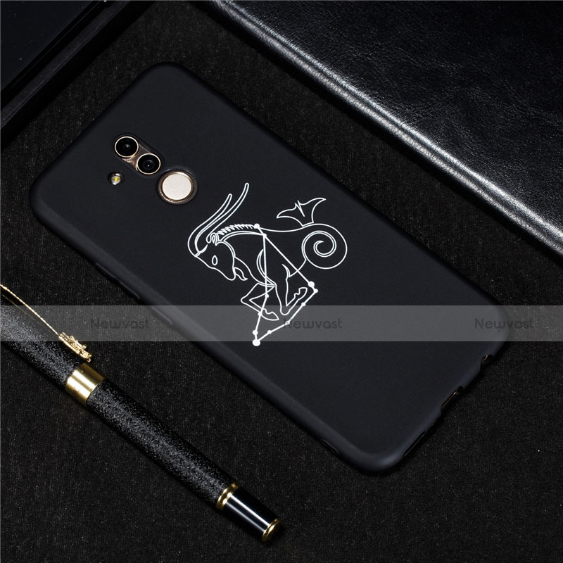 Silicone Candy Rubber Gel Constellation Soft Case Cover S02 for Huawei Mate 20 Lite Black