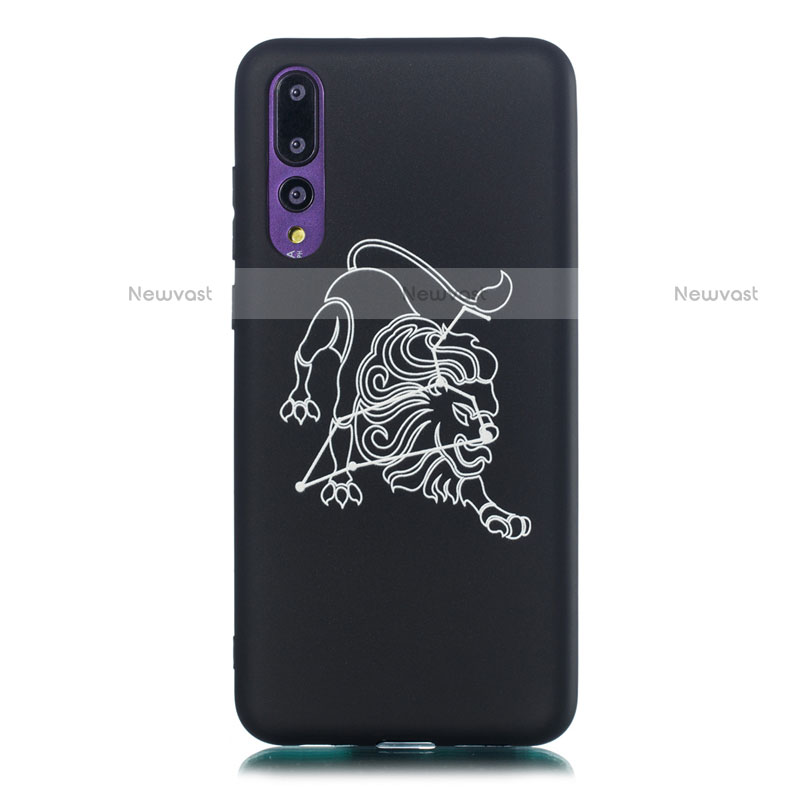 Silicone Candy Rubber Gel Constellation Soft Case Cover S02 for Huawei P20 Pro Black