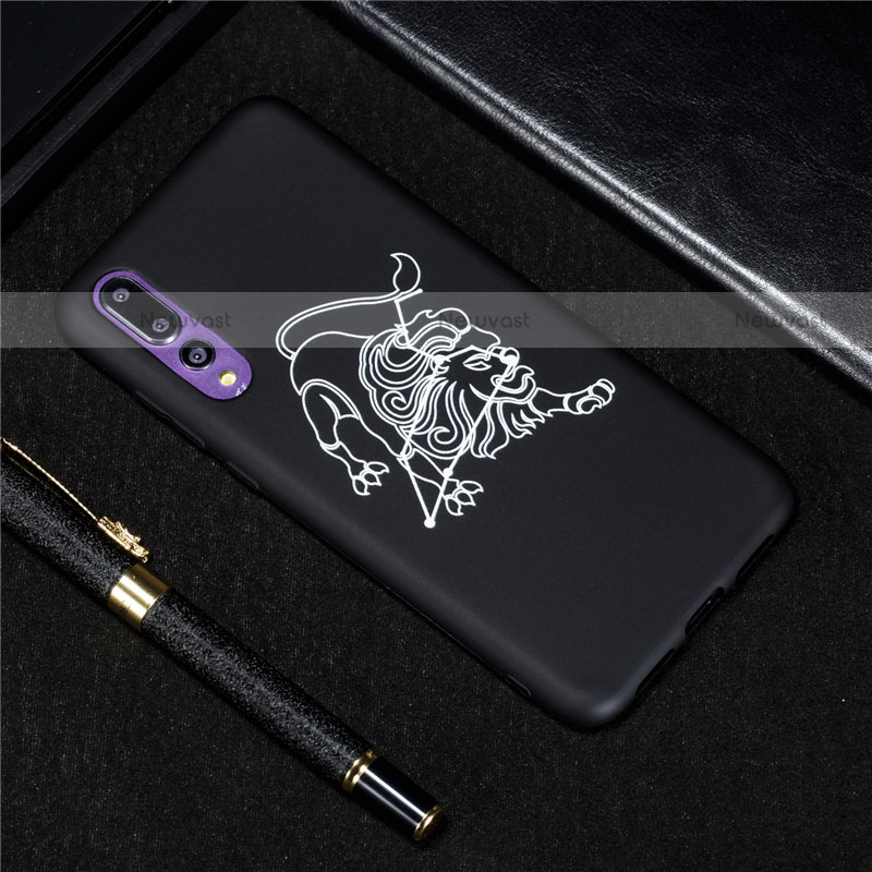 Silicone Candy Rubber Gel Constellation Soft Case Cover S02 for Huawei P20 Pro Black