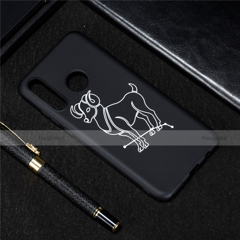 Silicone Candy Rubber Gel Constellation Soft Case Cover S02 for Huawei P30 Lite Black