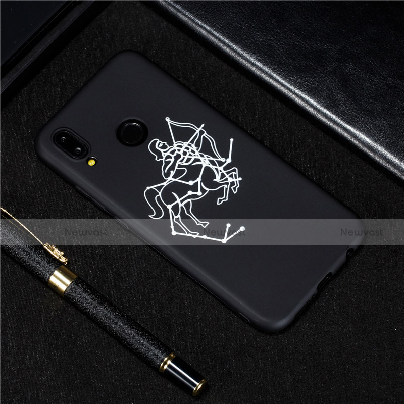 Silicone Candy Rubber Gel Constellation Soft Case Cover S03 for Huawei Nova 3e Black