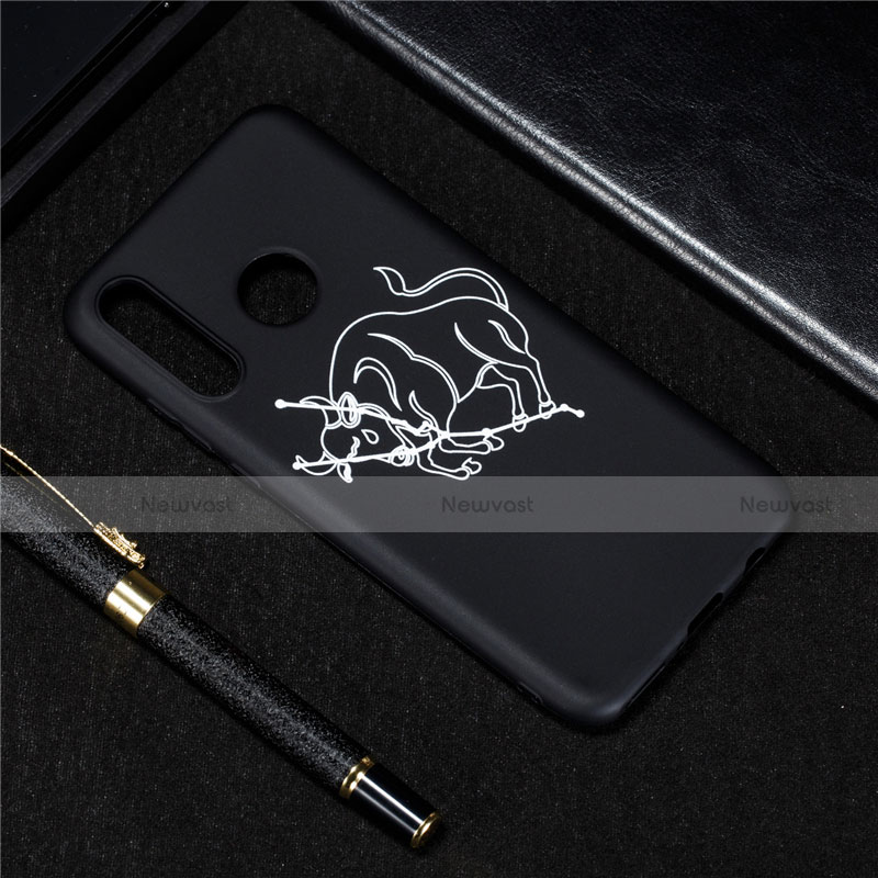 Silicone Candy Rubber Gel Constellation Soft Case Cover S03 for Huawei Nova 4e Black