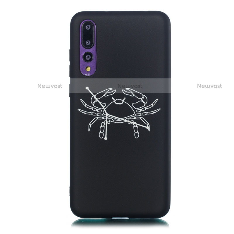 Silicone Candy Rubber Gel Constellation Soft Case Cover S03 for Huawei P20 Pro Black