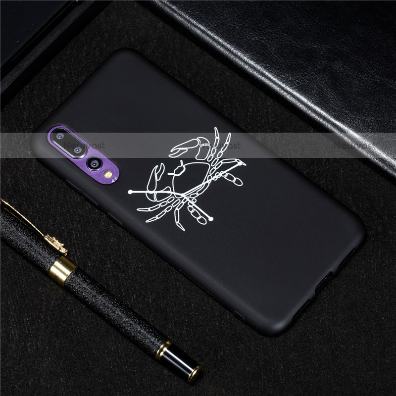 Silicone Candy Rubber Gel Constellation Soft Case Cover S03 for Huawei P20 Pro Black