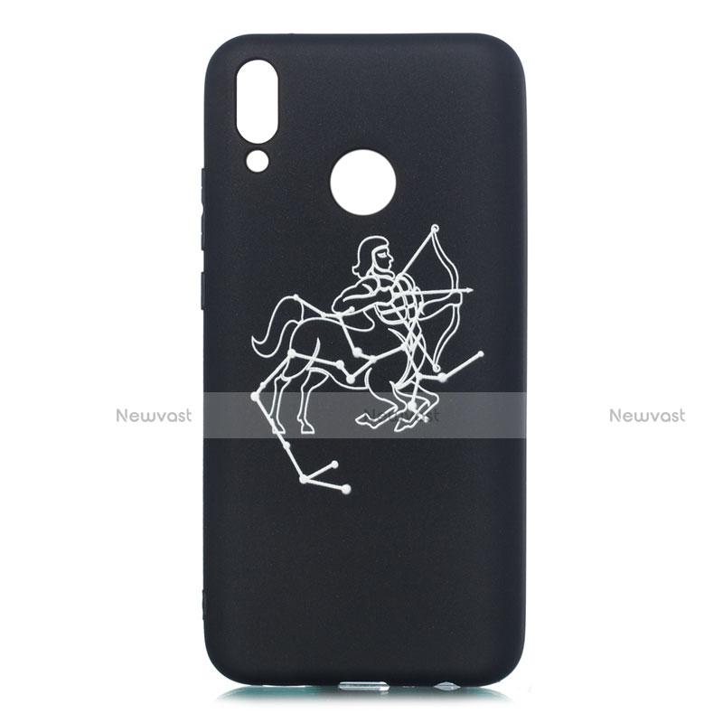 Silicone Candy Rubber Gel Constellation Soft Case Cover S04 for Huawei Enjoy 9 Plus Black