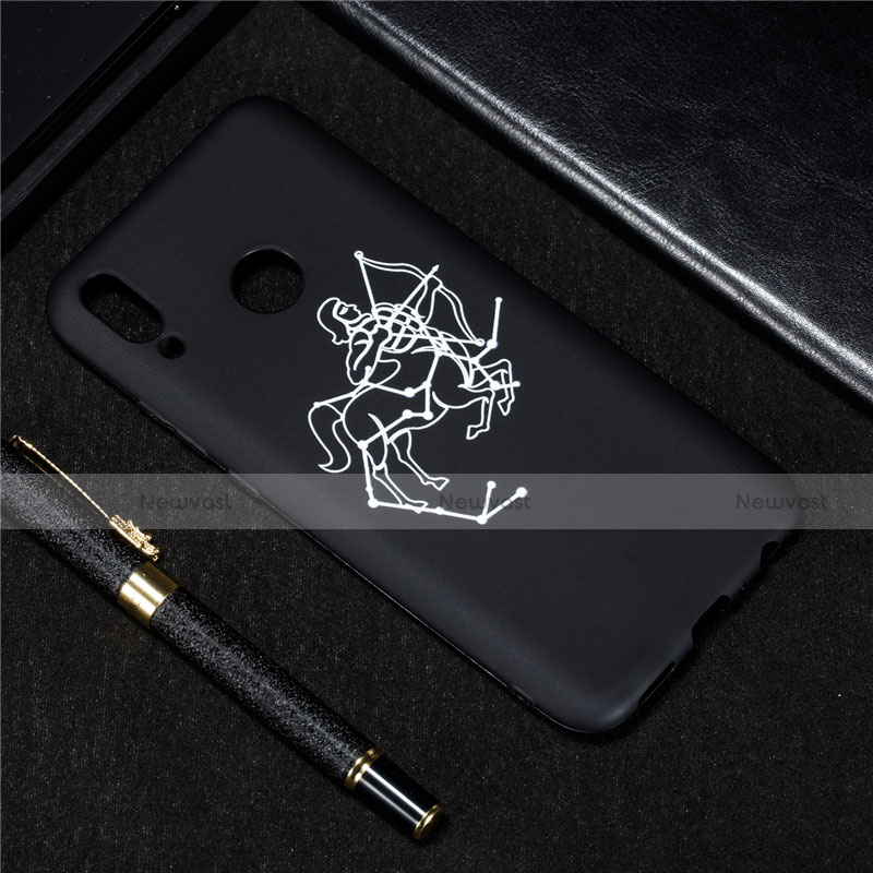 Silicone Candy Rubber Gel Constellation Soft Case Cover S04 for Huawei Enjoy 9 Plus Black