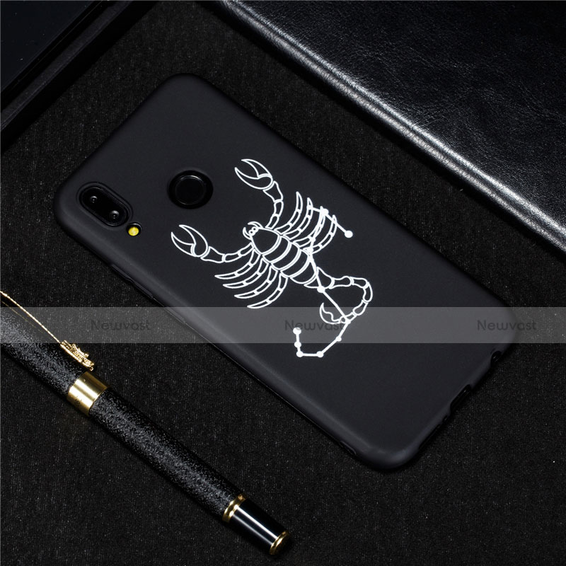 Silicone Candy Rubber Gel Constellation Soft Case Cover S04 for Huawei Nova 3e Black