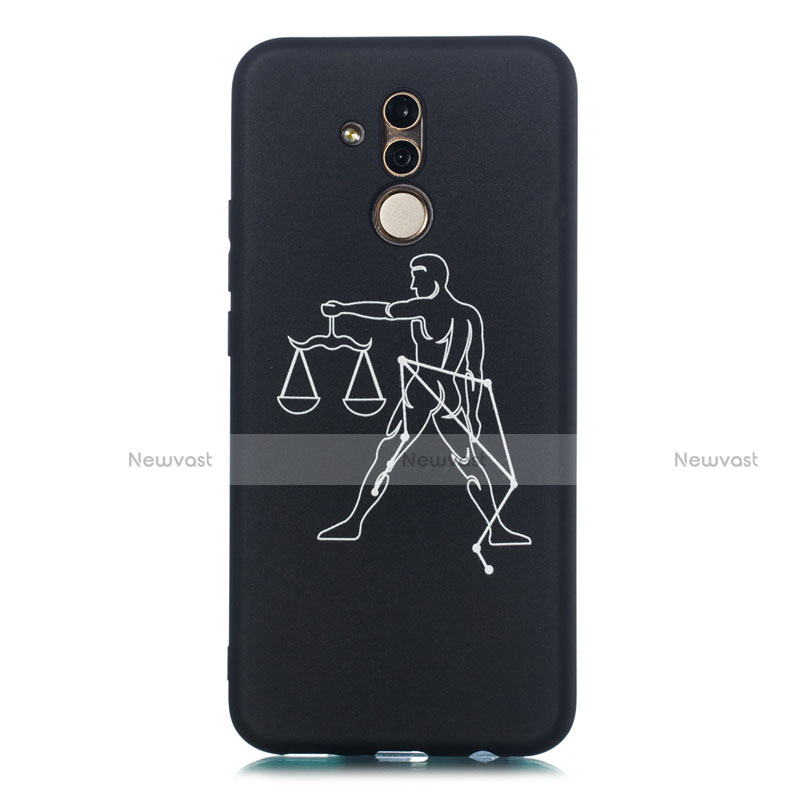 Silicone Candy Rubber Gel Constellation Soft Case Cover S05 for Huawei Mate 20 Lite Black