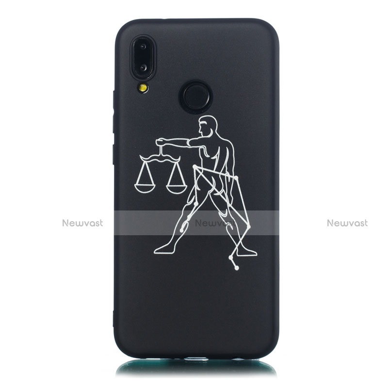 Silicone Candy Rubber Gel Constellation Soft Case Cover S05 for Huawei Nova 3e Black