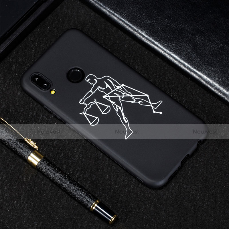 Silicone Candy Rubber Gel Constellation Soft Case Cover S05 for Huawei Nova 3e Black