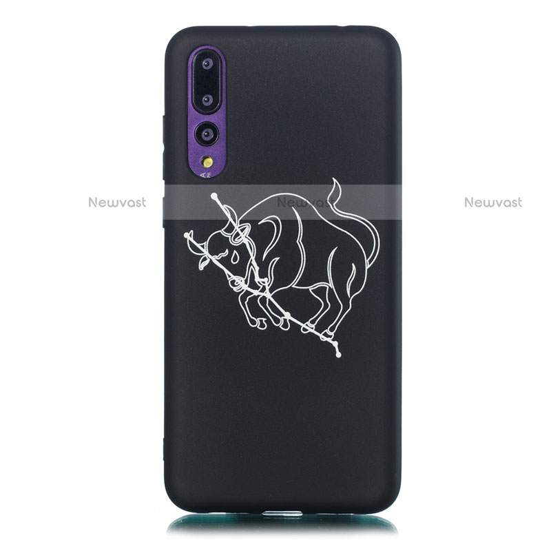 Silicone Candy Rubber Gel Constellation Soft Case Cover S05 for Huawei P20 Pro Black