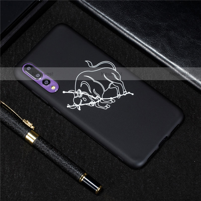 Silicone Candy Rubber Gel Constellation Soft Case Cover S05 for Huawei P20 Pro Black