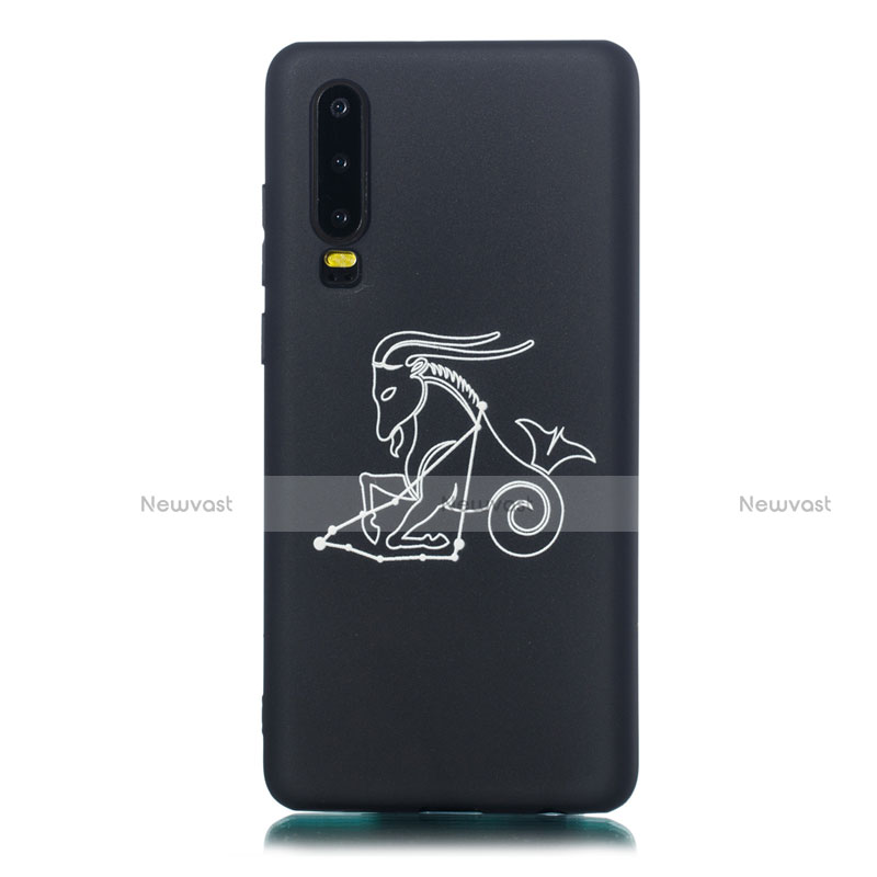 Silicone Candy Rubber Gel Constellation Soft Case Cover S06 for Huawei P30 Black