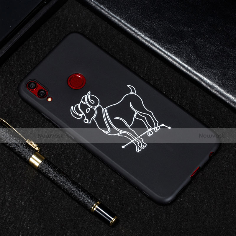 Silicone Candy Rubber Gel Constellation Soft Case Cover S07 for Huawei Honor 8X Black