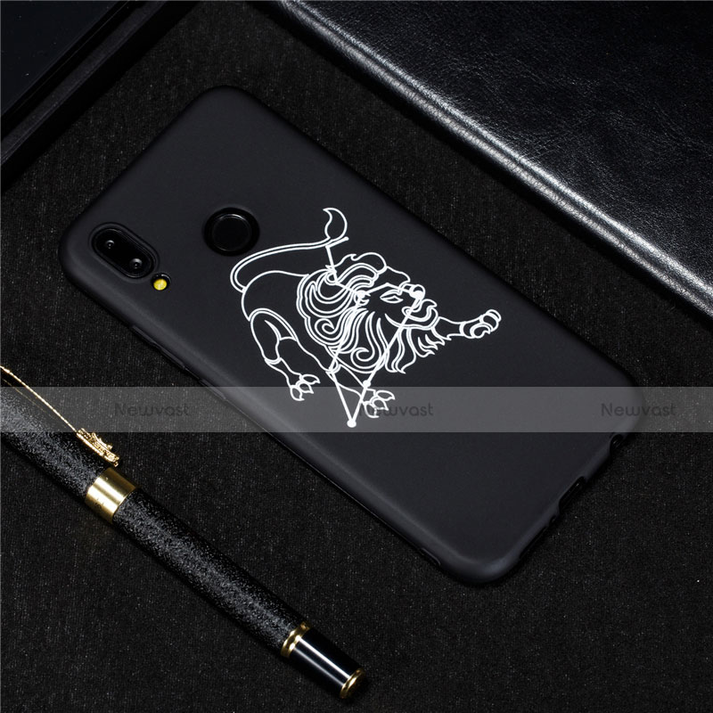 Silicone Candy Rubber Gel Constellation Soft Case Cover S07 for Huawei P20 Lite Black