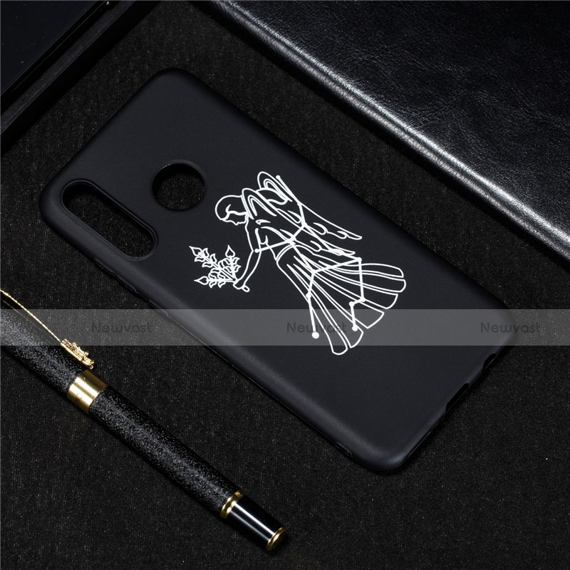 Silicone Candy Rubber Gel Constellation Soft Case Cover S07 for Huawei P30 Lite Black