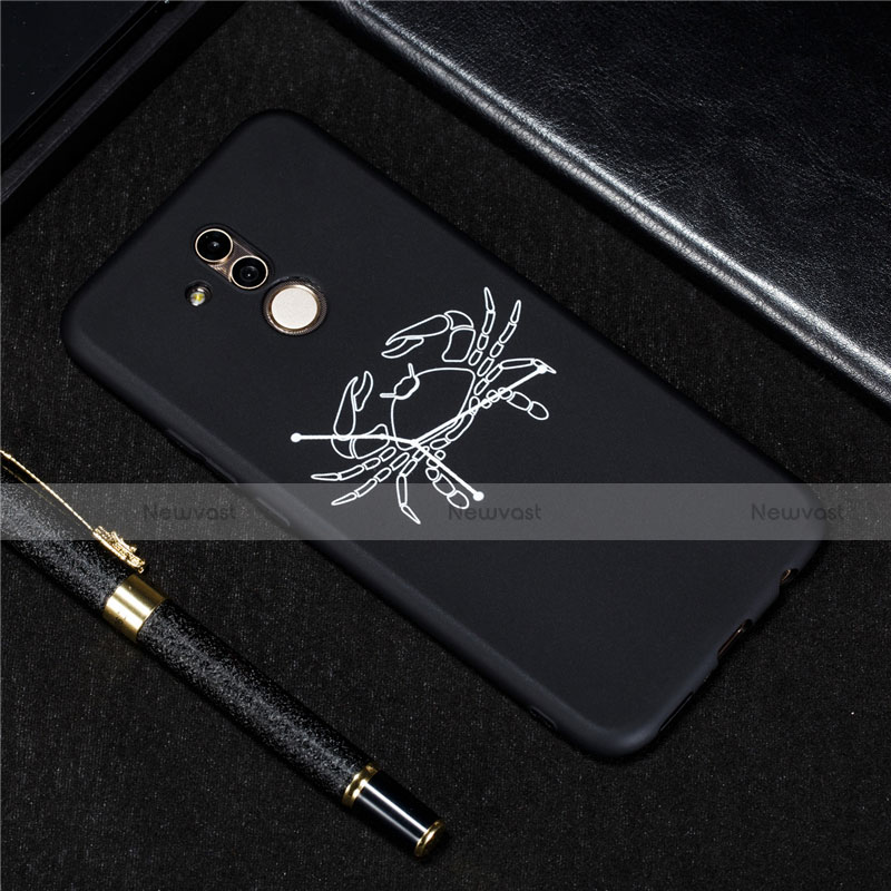 Silicone Candy Rubber Gel Constellation Soft Case Cover S08 for Huawei Mate 20 Lite Black