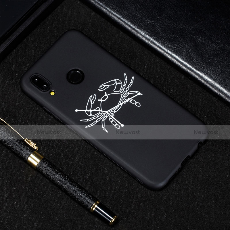 Silicone Candy Rubber Gel Constellation Soft Case Cover S08 for Huawei Nova 3e Black