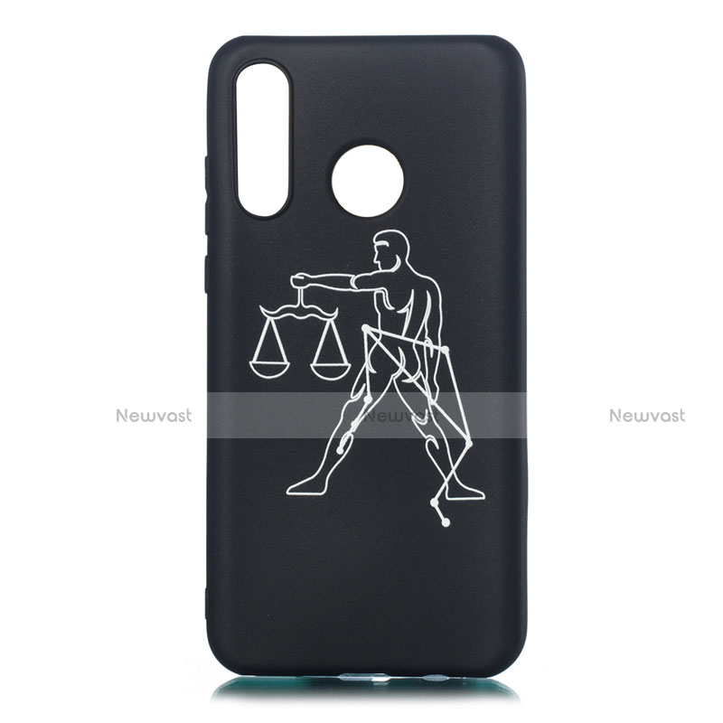 Silicone Candy Rubber Gel Constellation Soft Case Cover S08 for Huawei P30 Lite XL Black