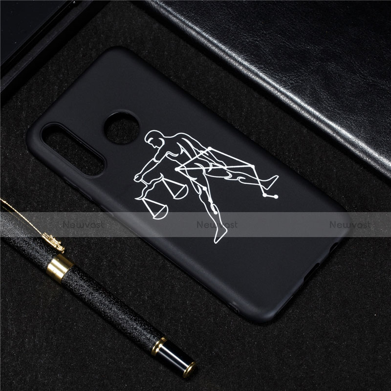 Silicone Candy Rubber Gel Constellation Soft Case Cover S08 for Huawei P30 Lite XL Black