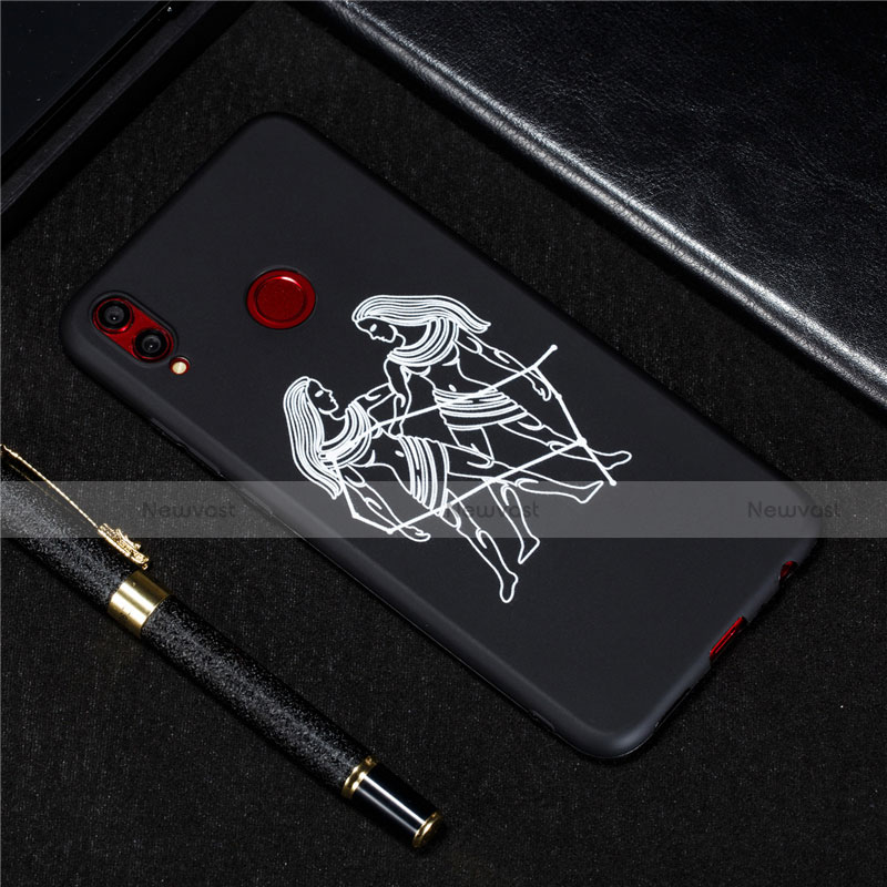 Silicone Candy Rubber Gel Constellation Soft Case Cover S09 for Huawei Honor 8X Black