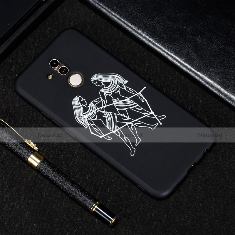 Silicone Candy Rubber Gel Constellation Soft Case Cover S09 for Huawei Mate 20 Lite Black