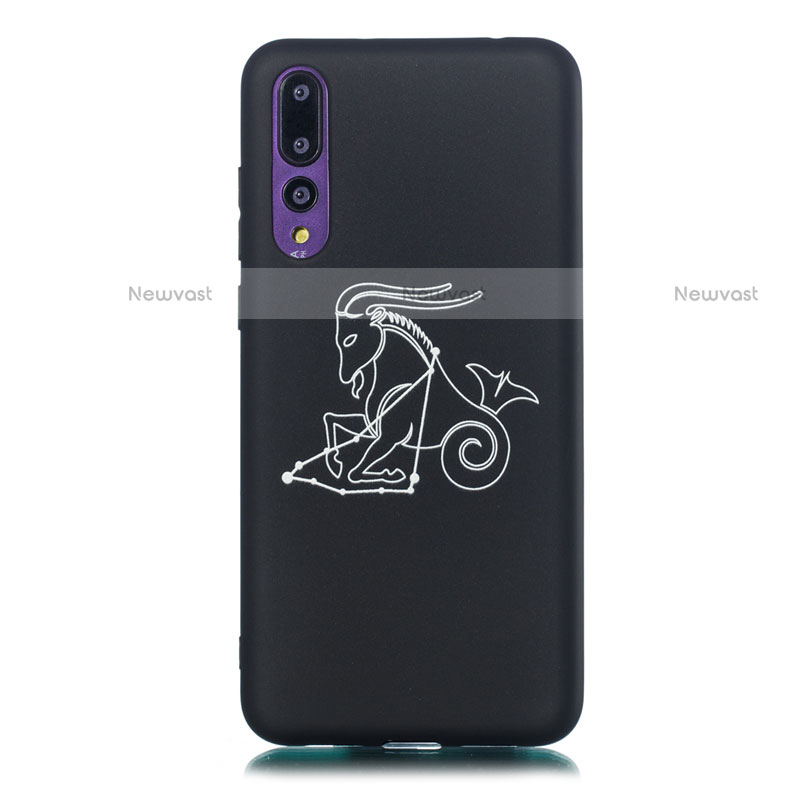 Silicone Candy Rubber Gel Constellation Soft Case Cover S09 for Huawei P20 Pro Black