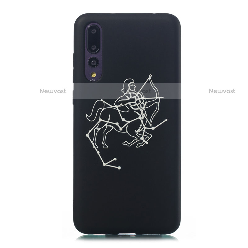 Silicone Candy Rubber Gel Constellation Soft Case Cover S10 for Huawei P20 Pro Black