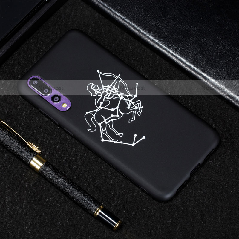 Silicone Candy Rubber Gel Constellation Soft Case Cover S10 for Huawei P20 Pro Black