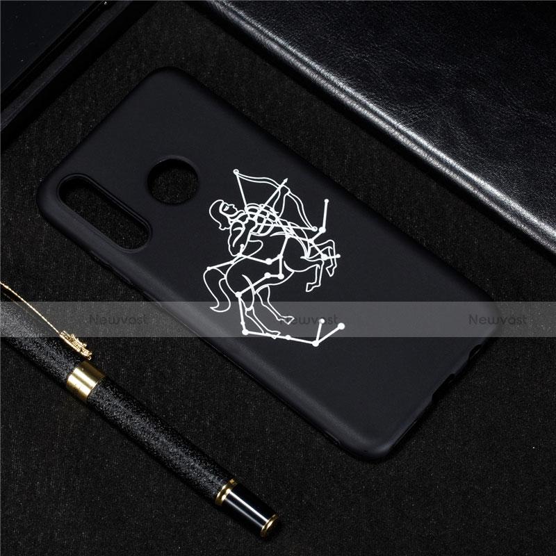 Silicone Candy Rubber Gel Constellation Soft Case Cover S10 for Huawei P30 Lite Black