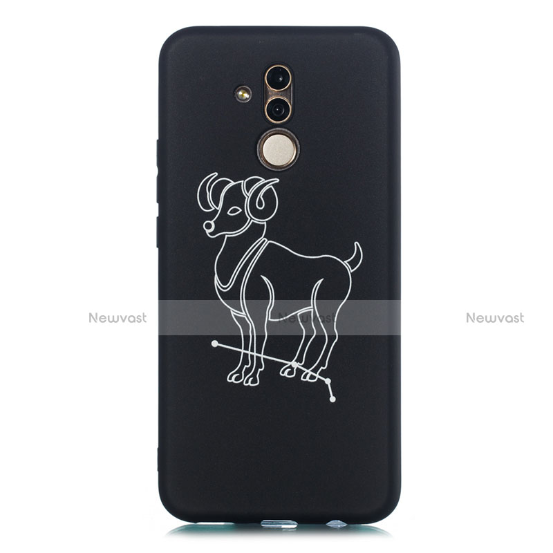 Silicone Candy Rubber Gel Constellation Soft Case Cover S11 for Huawei Mate 20 Lite Black