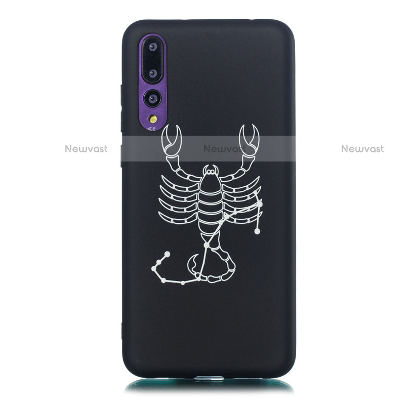 Silicone Candy Rubber Gel Constellation Soft Case Cover S11 for Huawei P20 Pro Black