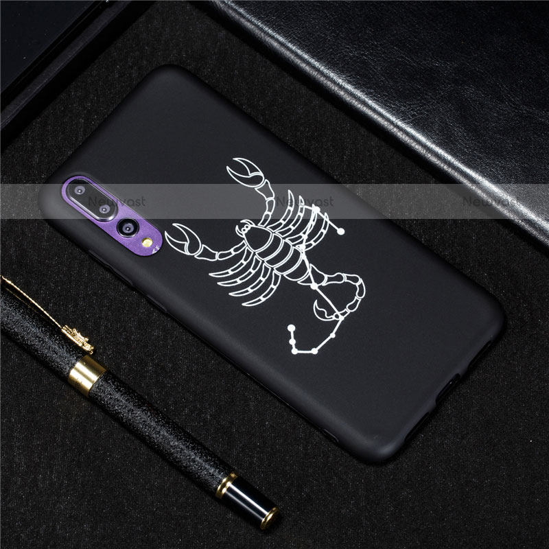 Silicone Candy Rubber Gel Constellation Soft Case Cover S11 for Huawei P20 Pro Black