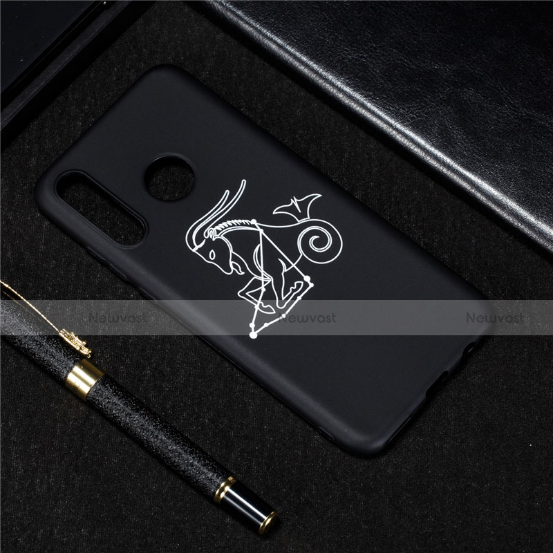 Silicone Candy Rubber Gel Constellation Soft Case Cover S11 for Huawei P30 Lite XL Black