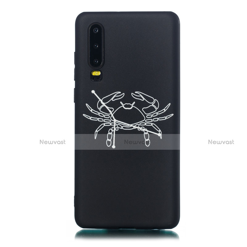 Silicone Candy Rubber Gel Constellation Soft Case Cover S12 for Huawei P30 Black