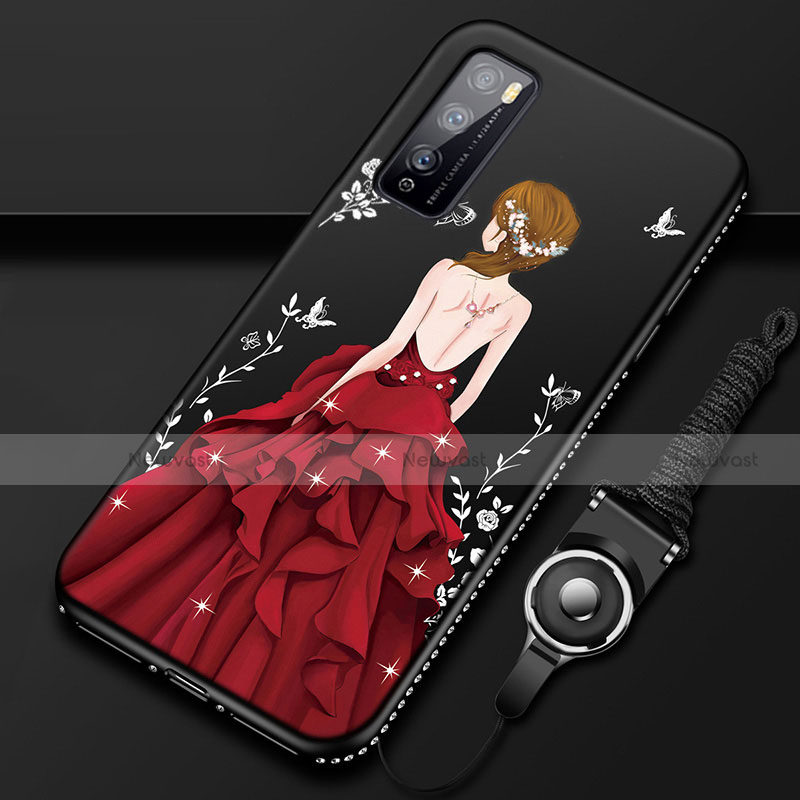 Silicone Candy Rubber Gel Dress Party Girl Soft Case Cover for Huawei Enjoy 20 Pro 5G